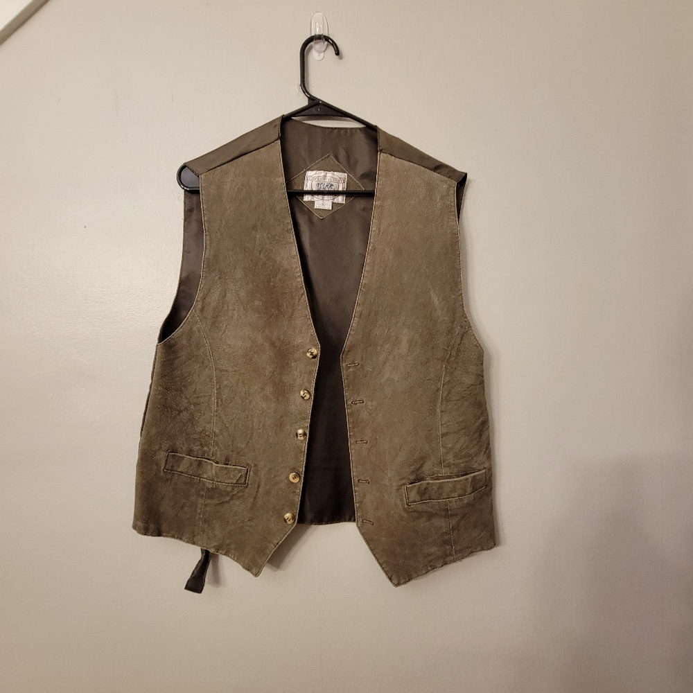 Vintage suede and satin vest